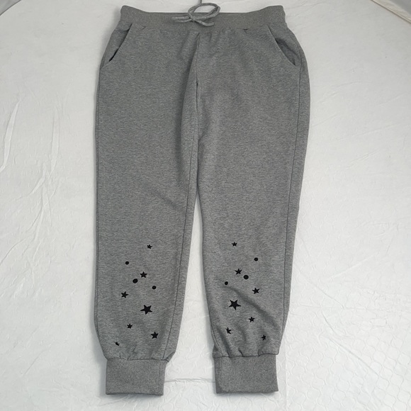 Billy T Galaxy Joggers in heather gray with black stars L - Picture 3 of 11